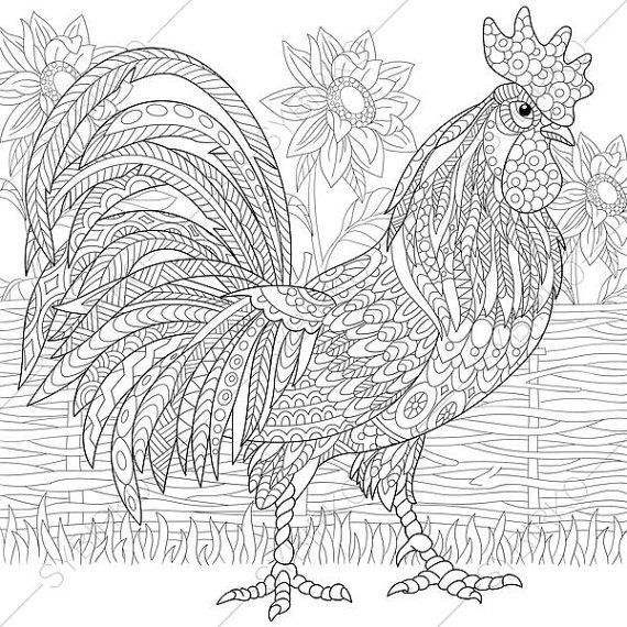 Rooster Coloring Pages For Adults