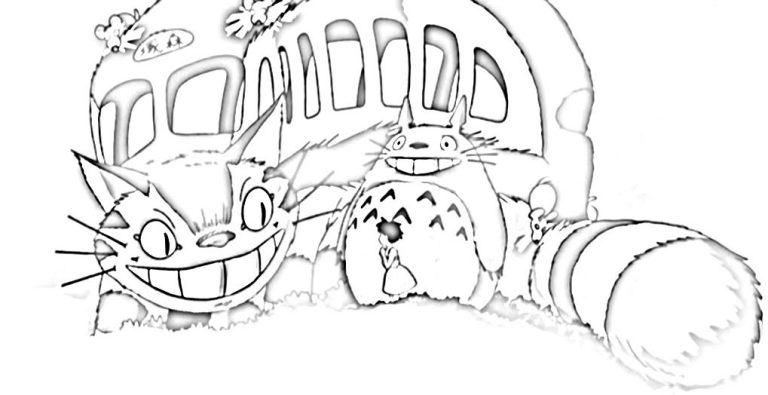 Cat Bus Totoro Coloring Pages