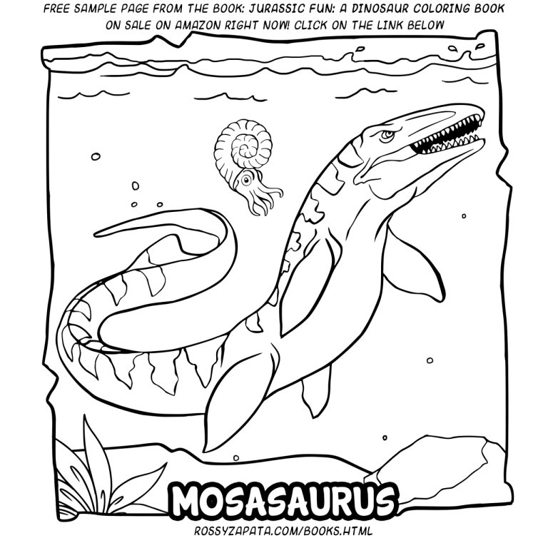 Sea Monster Mosasaurus Coloring Page
