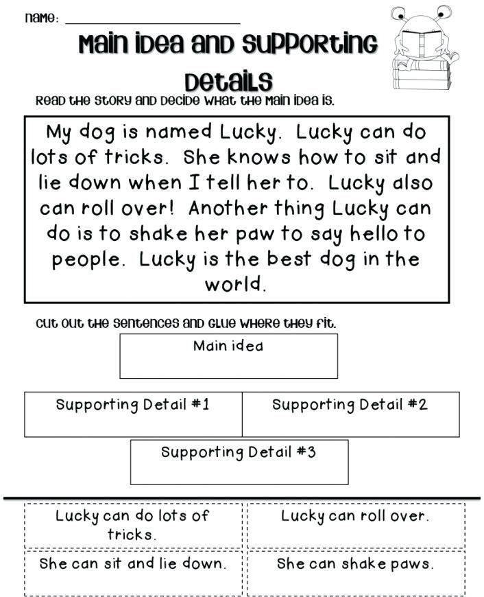 Free Main Idea And Supporting Details Worksheets 4th Grade