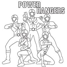 Power Rangers Colouring Sheet