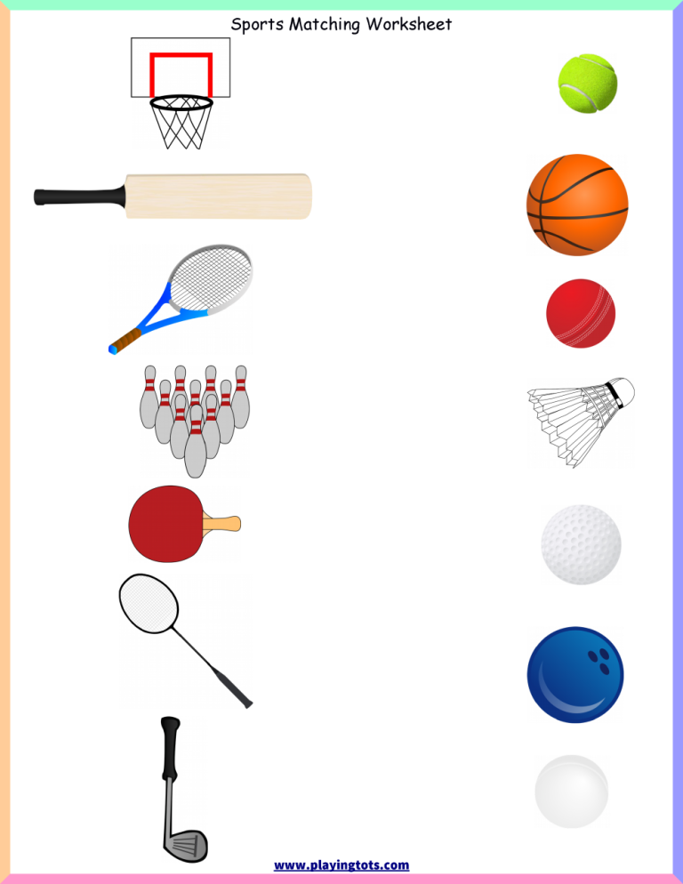 Free Printable Sports Worksheets For Kids