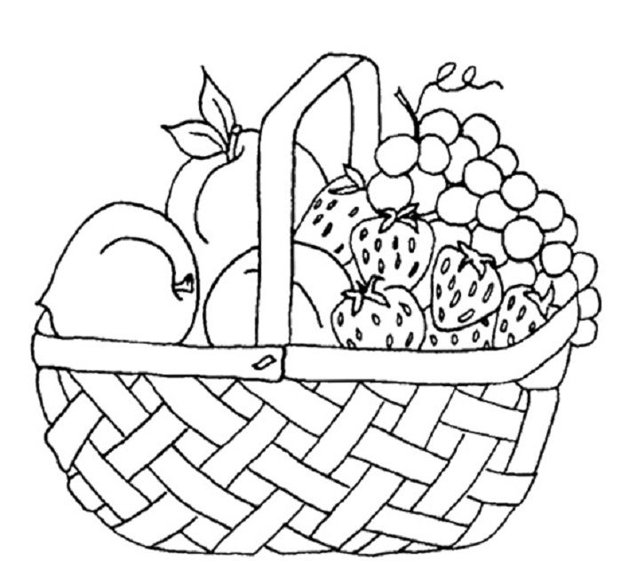 Clipart Fruit Basket Pictures For Colouring