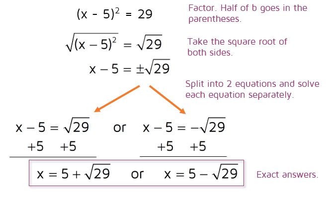 Solving Quadratic Equations By Completing The Square Worksheet Answers With Work