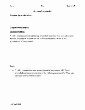Determining Speed And Velocity Worksheet Answers