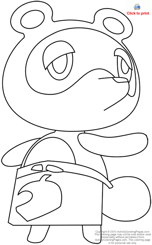 Animal Crossing Coloring Pages June