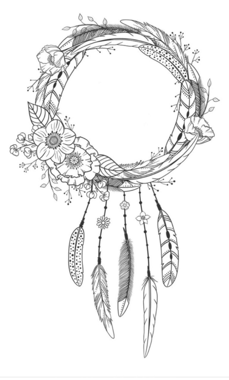 Heart Dream Catcher Coloring Pages
