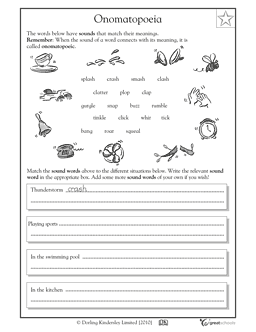 Onomatopoeia Worksheets For Grade 5 With Answers