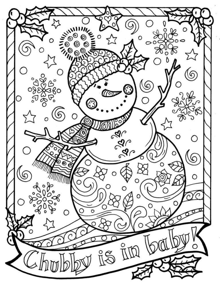 Christmas Snowman Coloring Pages For Adults