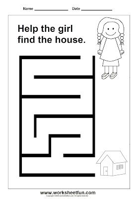 Free Printable Maze Worksheets For Kindergarten