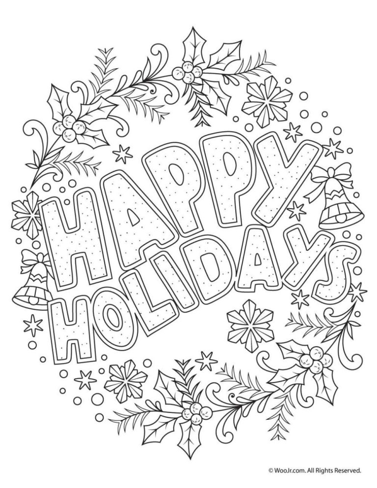 Free Full Size Printable Christmas Coloring Pages For Adults Pdf