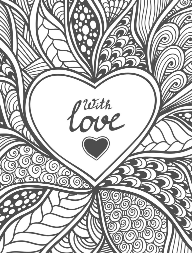 Printable Valentine Coloring Pages For Adults
