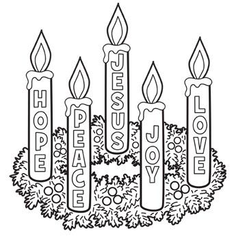 Printable Advent Wreath Coloring Page