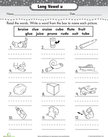 Kindergarten Long And Short Vowel Sounds Worksheets