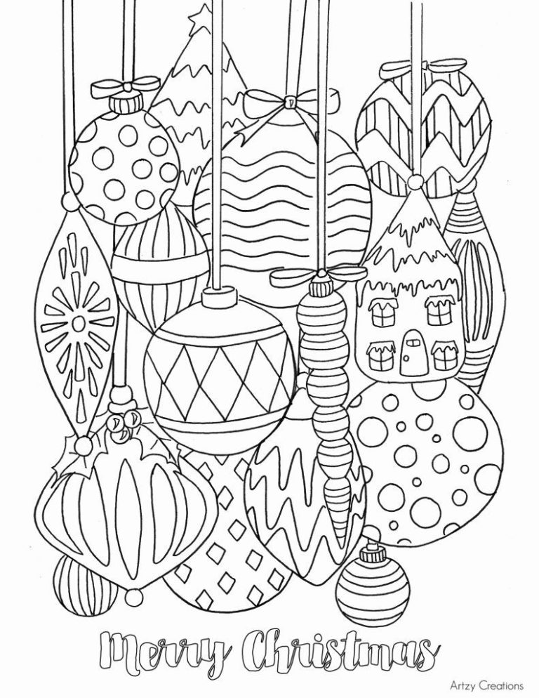 Advanced Christmas Tree Coloring Pages For Adults