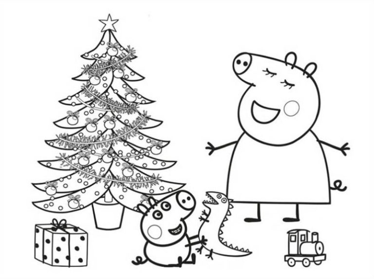 Peppa Pig Christmas Coloring Pages Printable