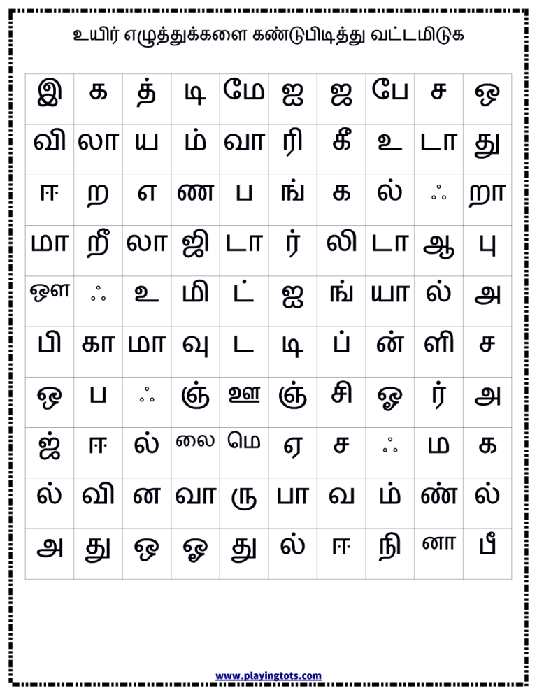 Malayalam Alphabets Writing Practice Worksheets Pdf
