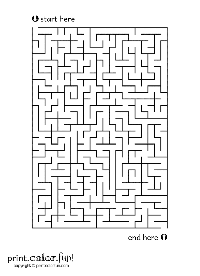 Printable Fun Maze Worksheets