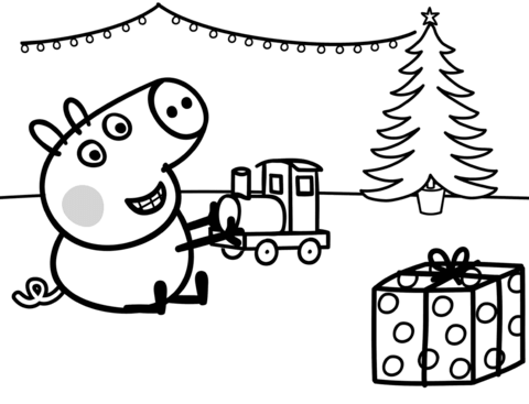 Full Page Peppa Pig Christmas Coloring Pages