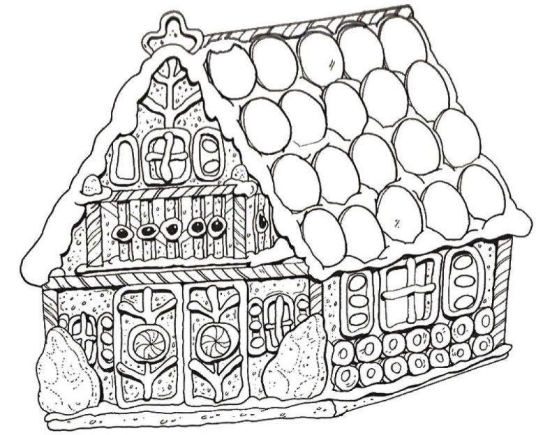 Gingerbread Christmas Coloring Pages For Adults
