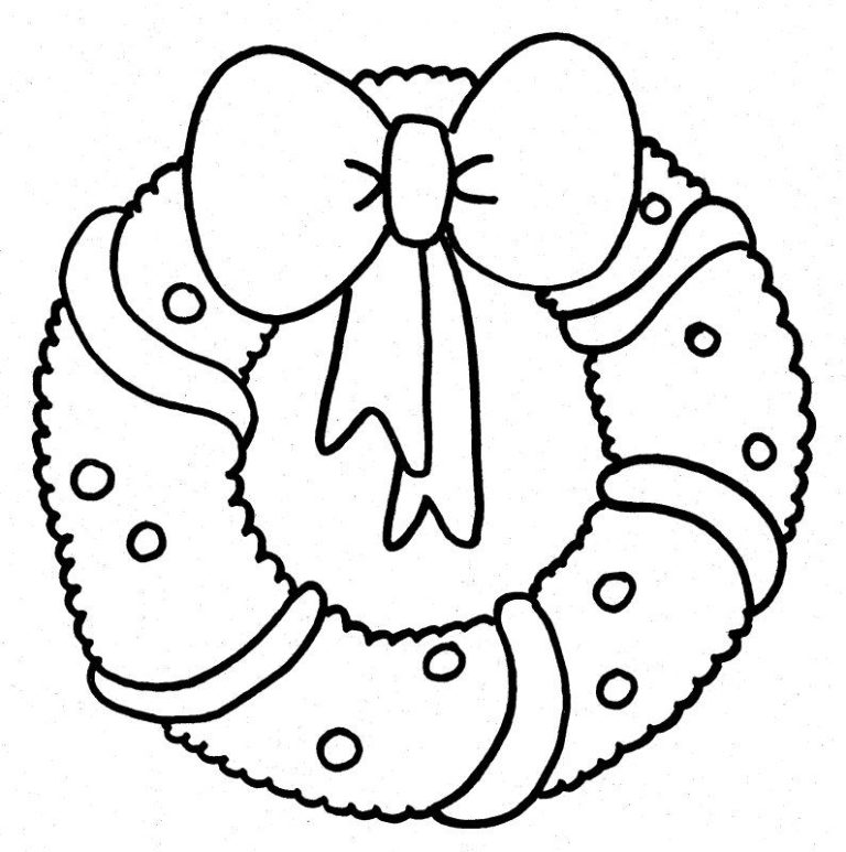 Detailed Christmas Wreath Coloring Pages