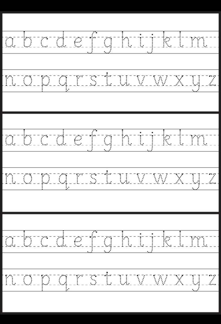 Lower Case Letter Practice Sheets