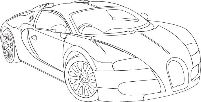 Supercar Bugatti Coloring Pages