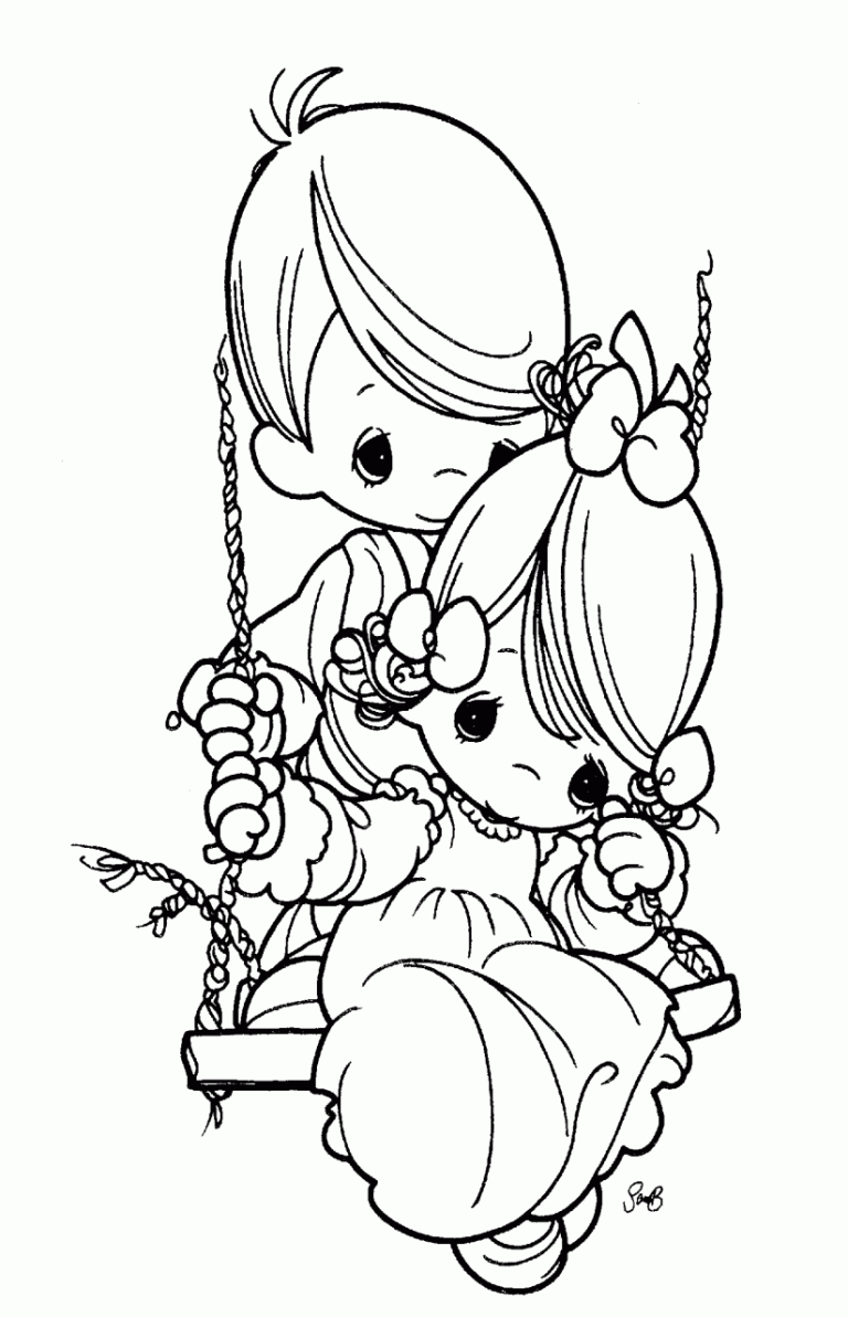 Cute Precious Moments Christmas Coloring Pages