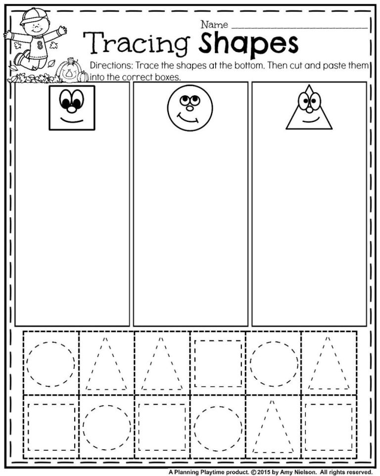 Preschool Sorting Shapes Worksheets For Kindergarten