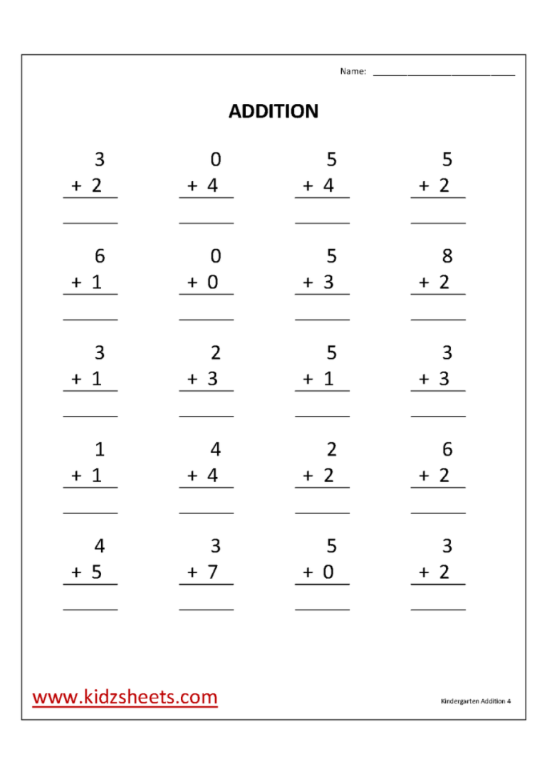 Math Preschool Homework Sheets