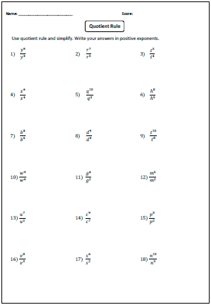 5th Grade Basic Exponents Worksheets Pdf