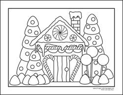 Christmas House Colouring Pages