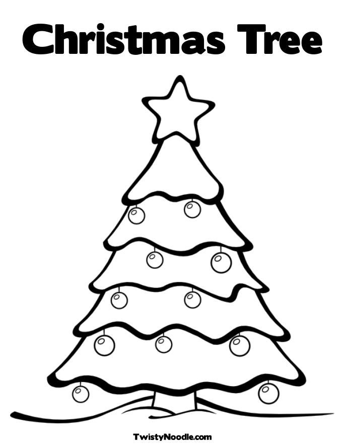 Printable Christmas Tree Colouring Pages