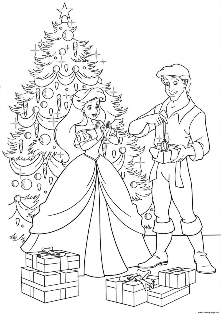 Free Printable Disney Princess Christmas Coloring Pages