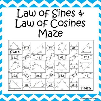 Answer Key Law Of Sines And Cosines Worksheet With Answers