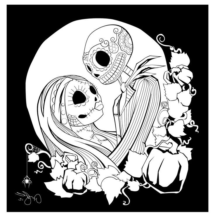 Coloring Nightmare Before Christmas Free Printables