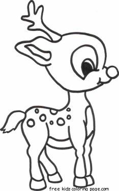 Cute Christmas Reindeer Coloring Pages
