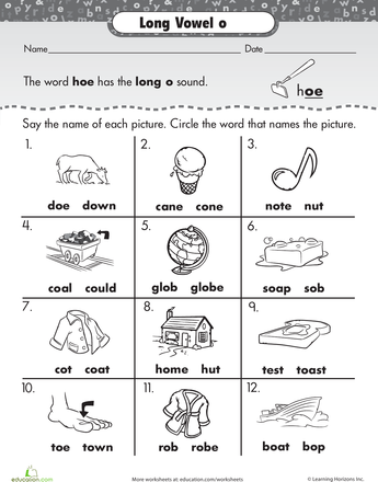 Short Vowel O Worksheets 1st Grade