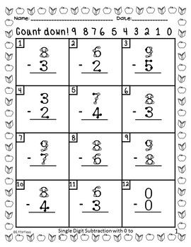 Printable Single Digit Addition And Subtraction Worksheets