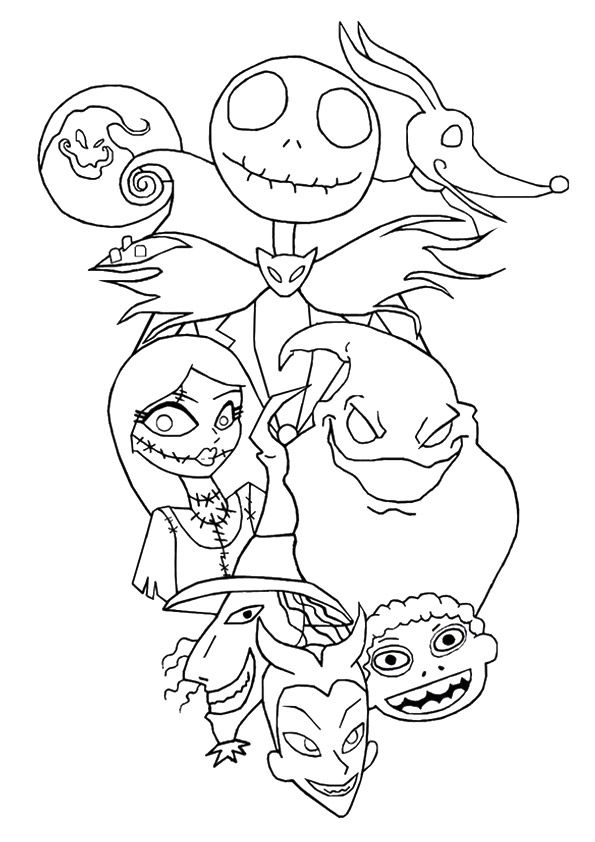 Nightmare Before Christmas Coloring Pages Free Printable