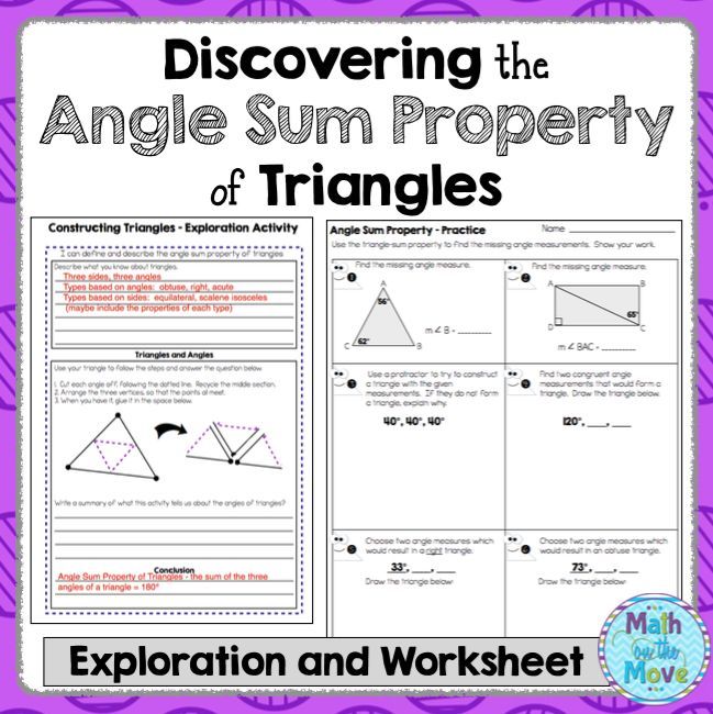 Triangle Angle Sum Theorem Worksheet Answer Key