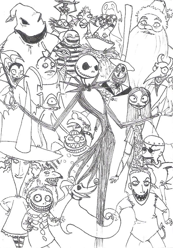 Nightmare Before Christmas Free Coloring Sheets