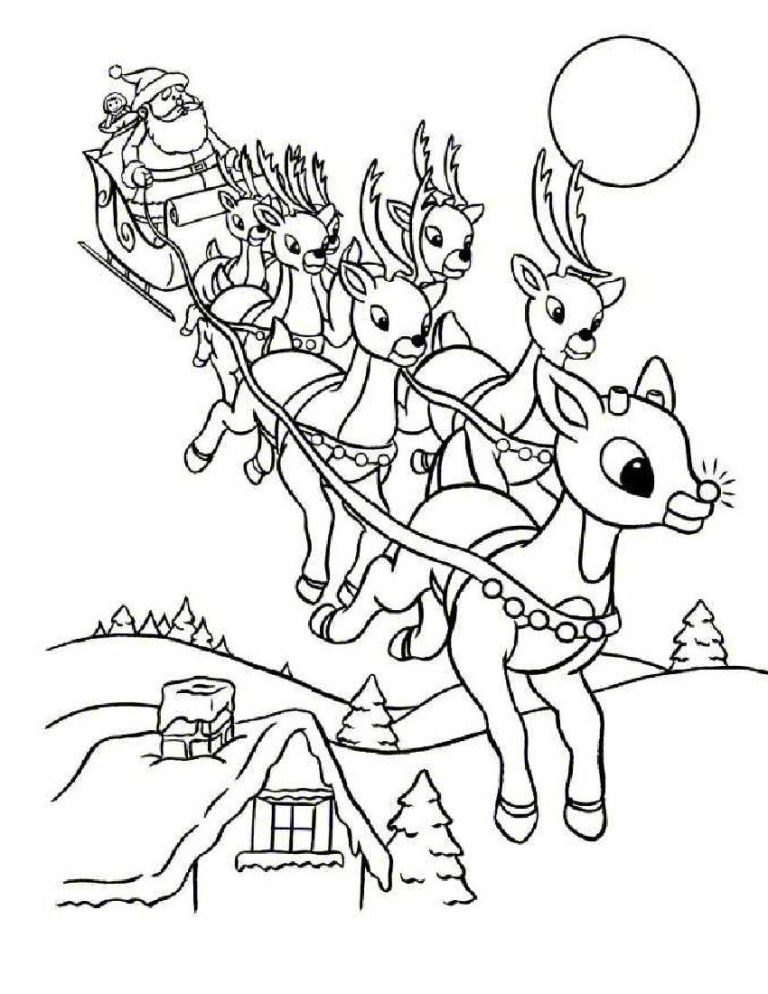 Detailed Christmas Coloring Pages For Adults Reindeer