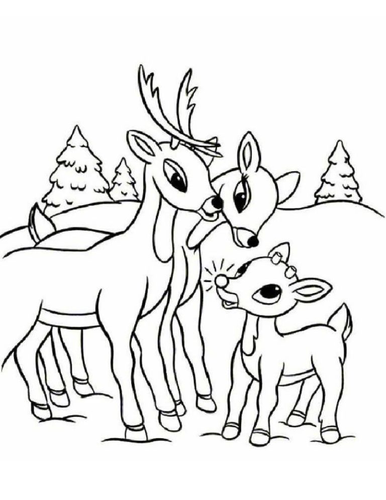 Free Printable Christmas Reindeer Coloring Pages