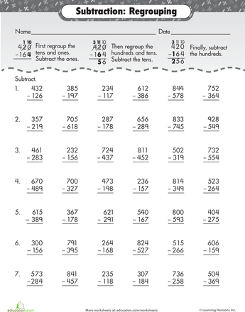 Three Digit Addition And Subtraction Worksheet