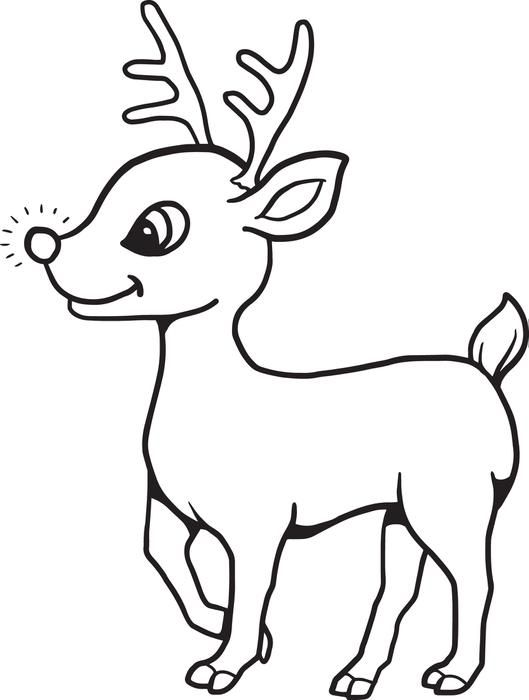Reindeer Christmas Coloring Pages Free