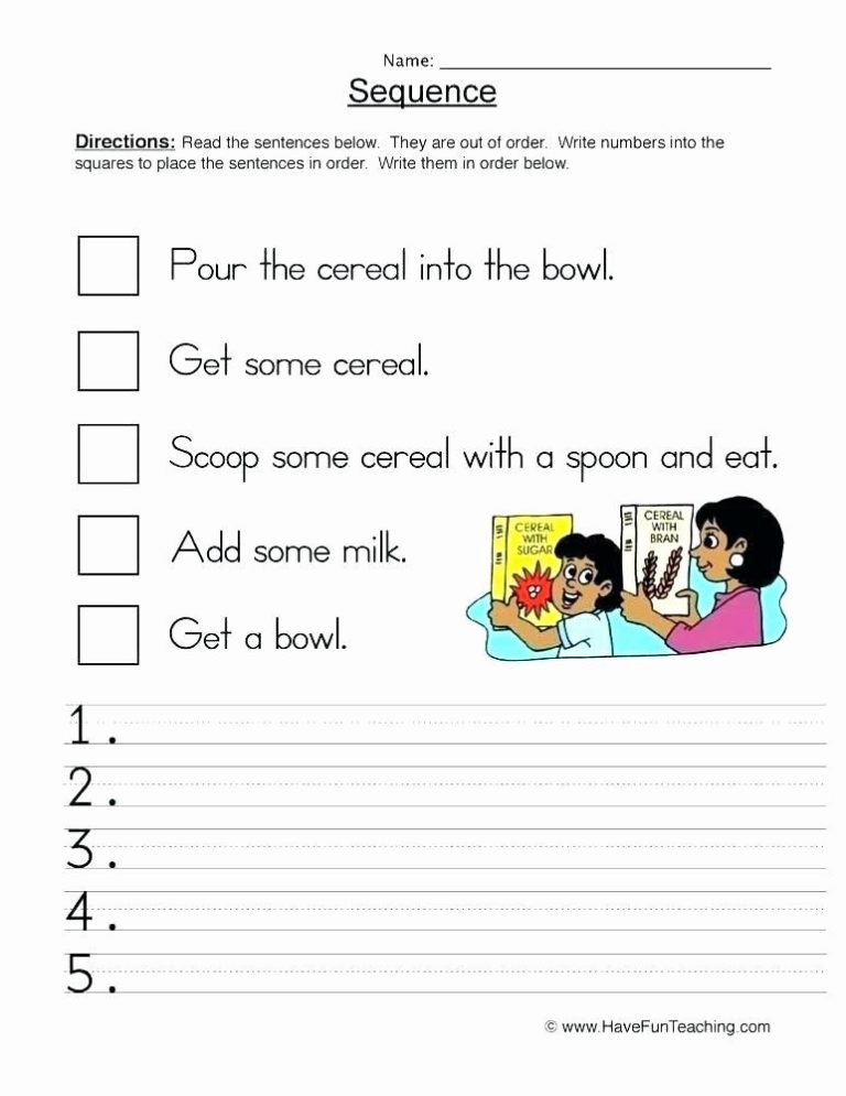 Free Sequence Of Events Worksheets 2nd Grade