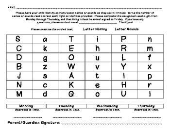 Free Printable Letter Naming Fluency Practice Sheets