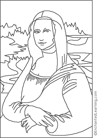 Mona Lisa Coloring Page Printable