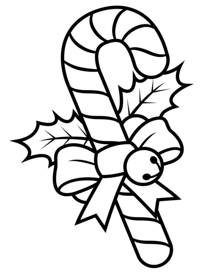 Printable Candy Cane Christmas Coloring Pages